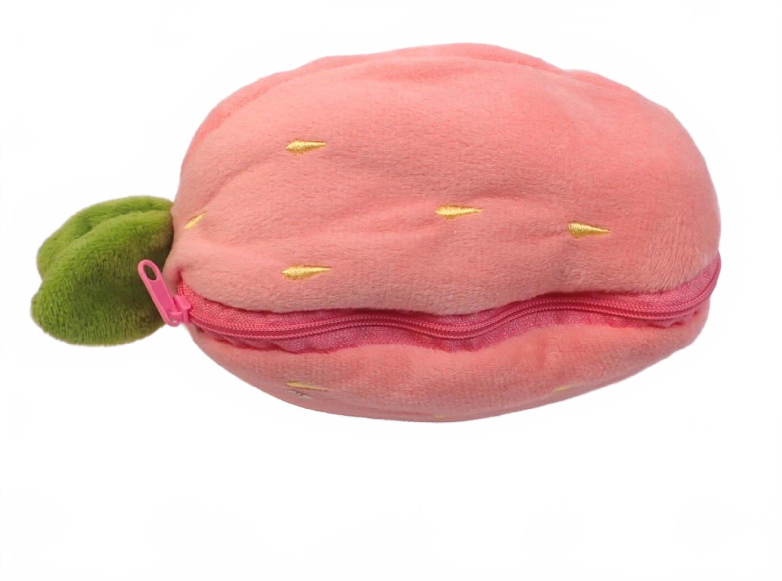 Strawberry With White Bunny Plush Zip Up Reversible Stuffed Animal 5.5"