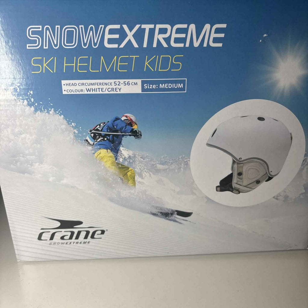 Crane SnowExtreme Ski Helmet Kids Size M White/Grey 52-56cm