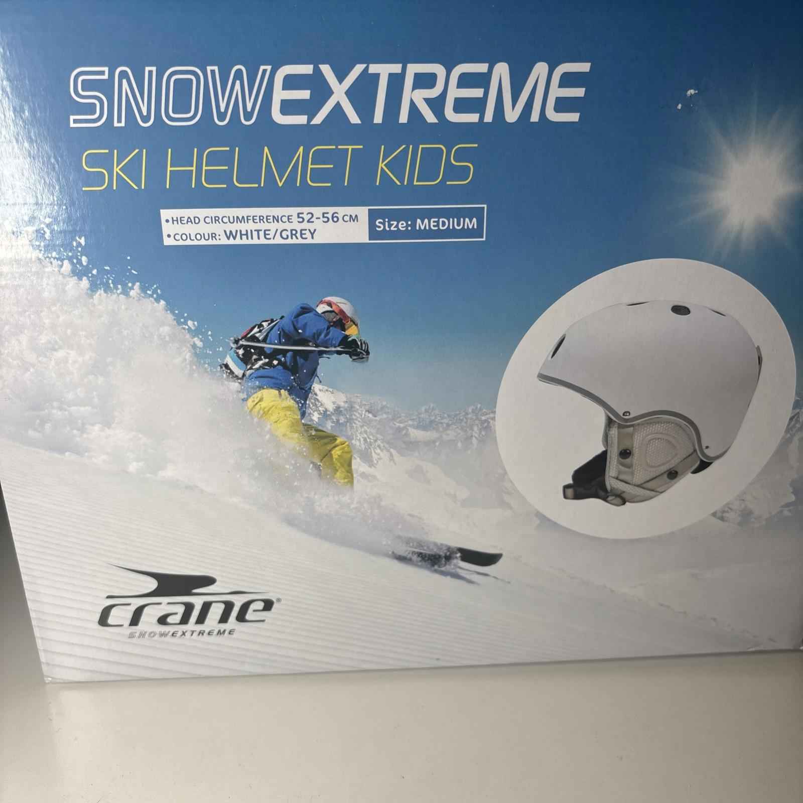Crane SnowExtreme Ski Helmet Kids Size M White/Grey 52-56cm
