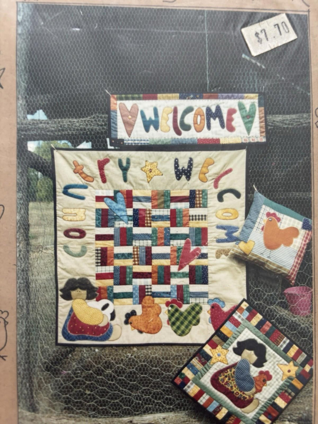 The Chook Shed - Country Welcome Patchwork Wall Hanger Sew Pattern Vintage Craft - Come Sell Nearly Anything