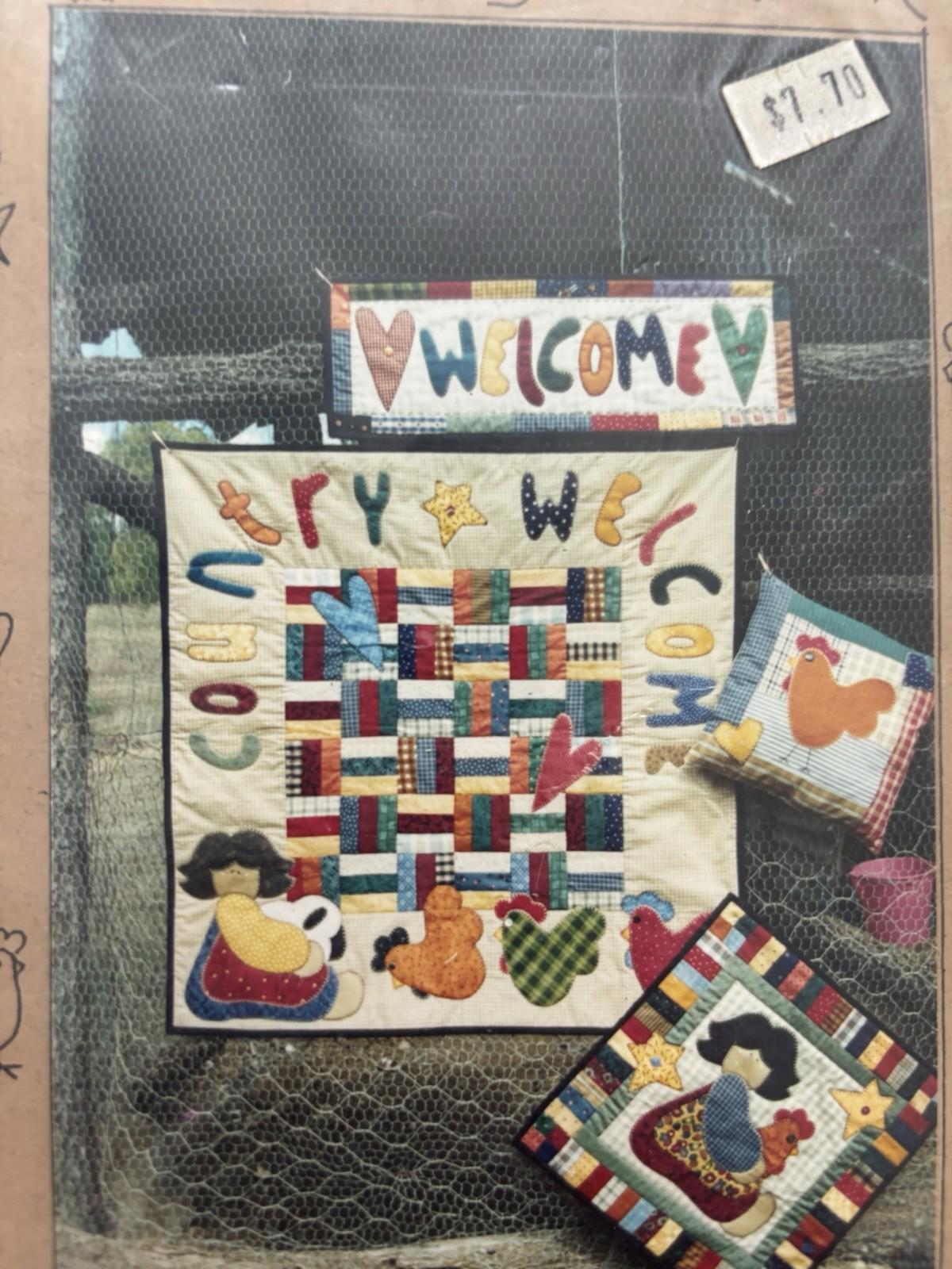 The Chook Shed - Country Welcome Patchwork Wall Hanger Sew Pattern Vintage Craft - Come Sell Nearly Anything