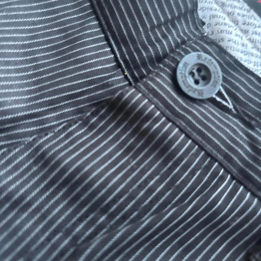 Size L Embroider Redemption Black and White Striped Trousers Pants - Come Sell Nearly Anything