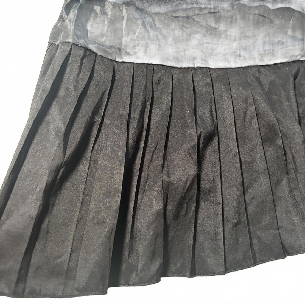 Leaf Black Pleated Skirt Size 10 Y2K Goth Vintage Style