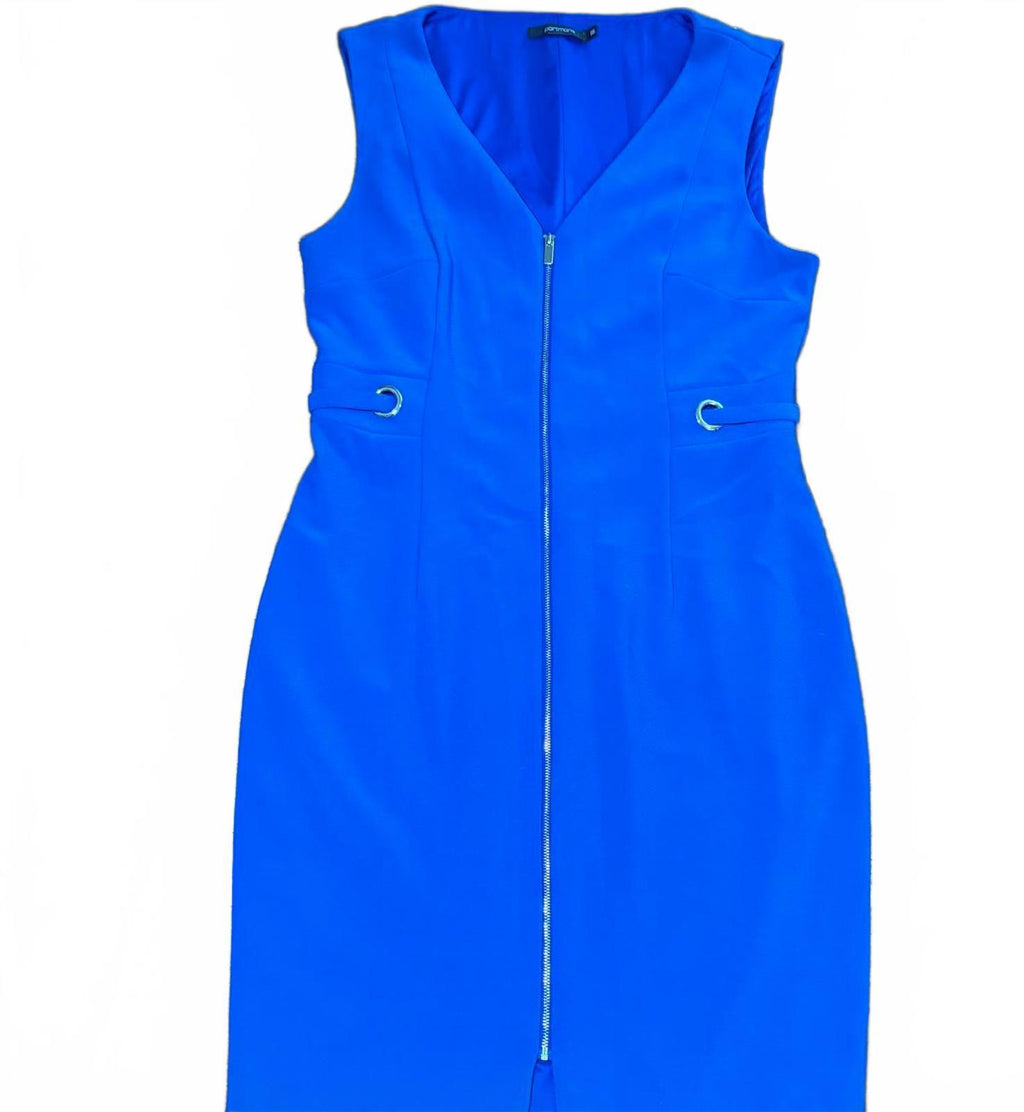Portmans Blue Sleeveless Zip-Front Dress Size 16 - Come Sell Nearly Anything