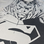 Superman Front All Over Print Movie World  Y2K Tee Men's 3XL XXXL Black White
