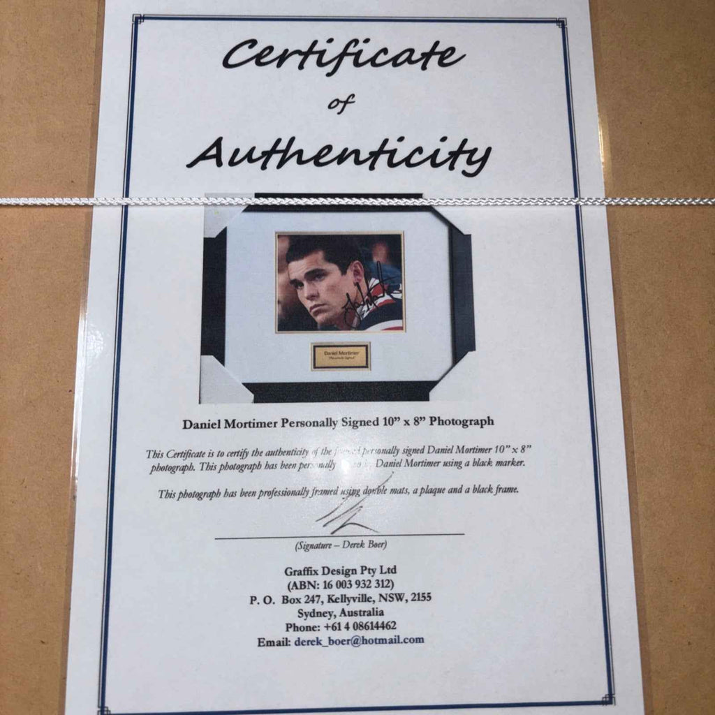 Daniel Mortimer Signed Photo Framed NRL Autographed and COA