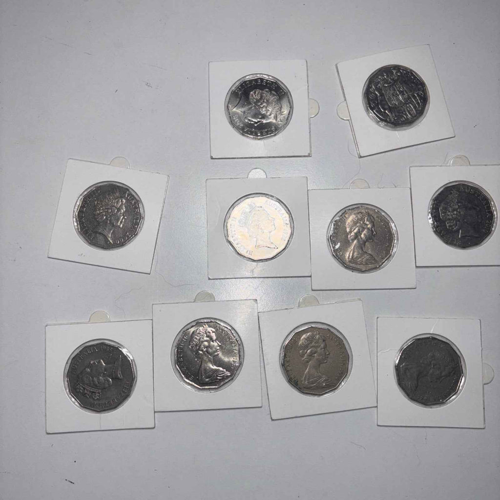 8x Unique 50c Coin Circulated And 2 Error Coins Good Condition In 2x2