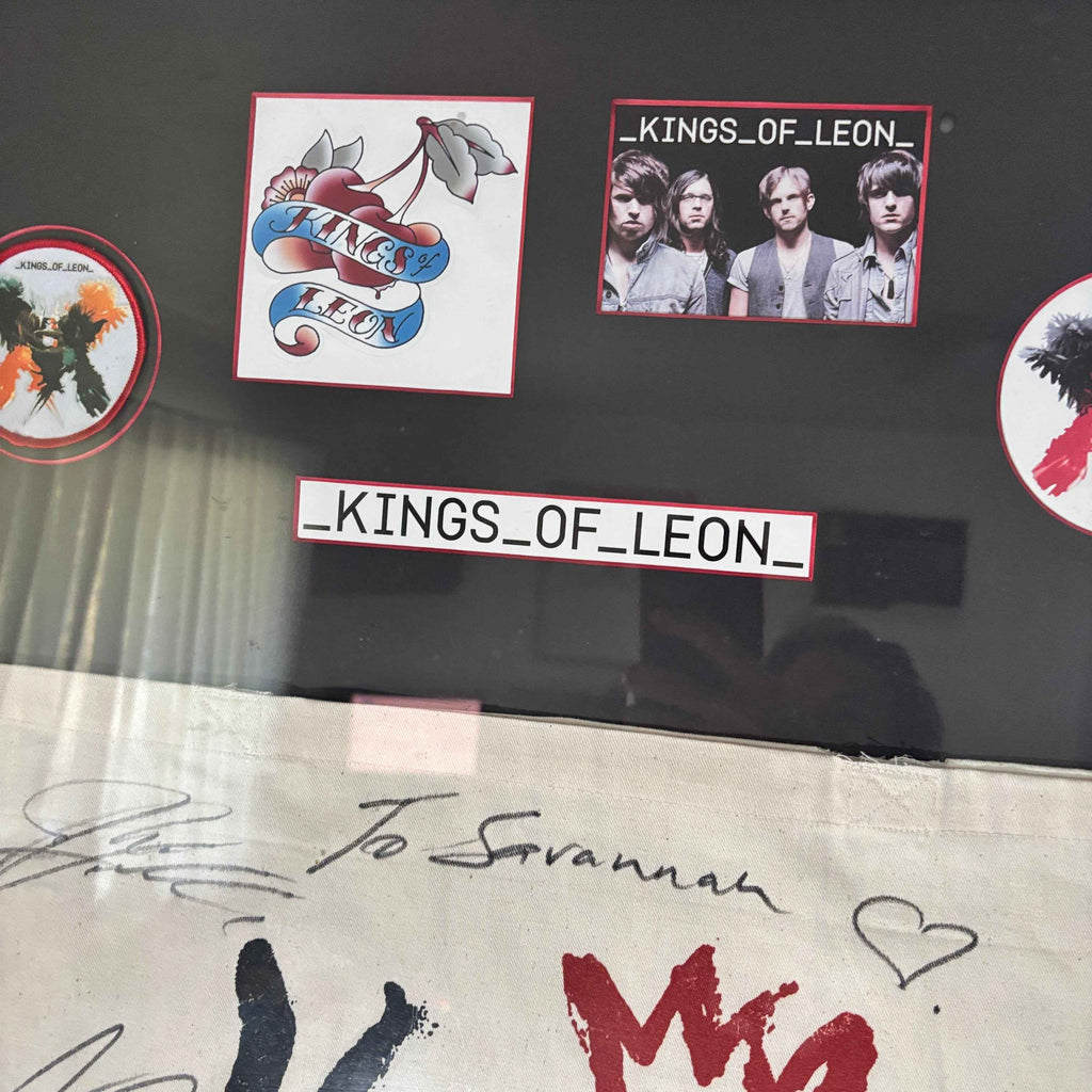 Framed The Kings of Leon Signed Brisbane Concert Poster by Daymon Greulich & Band Items 1.3m Wide