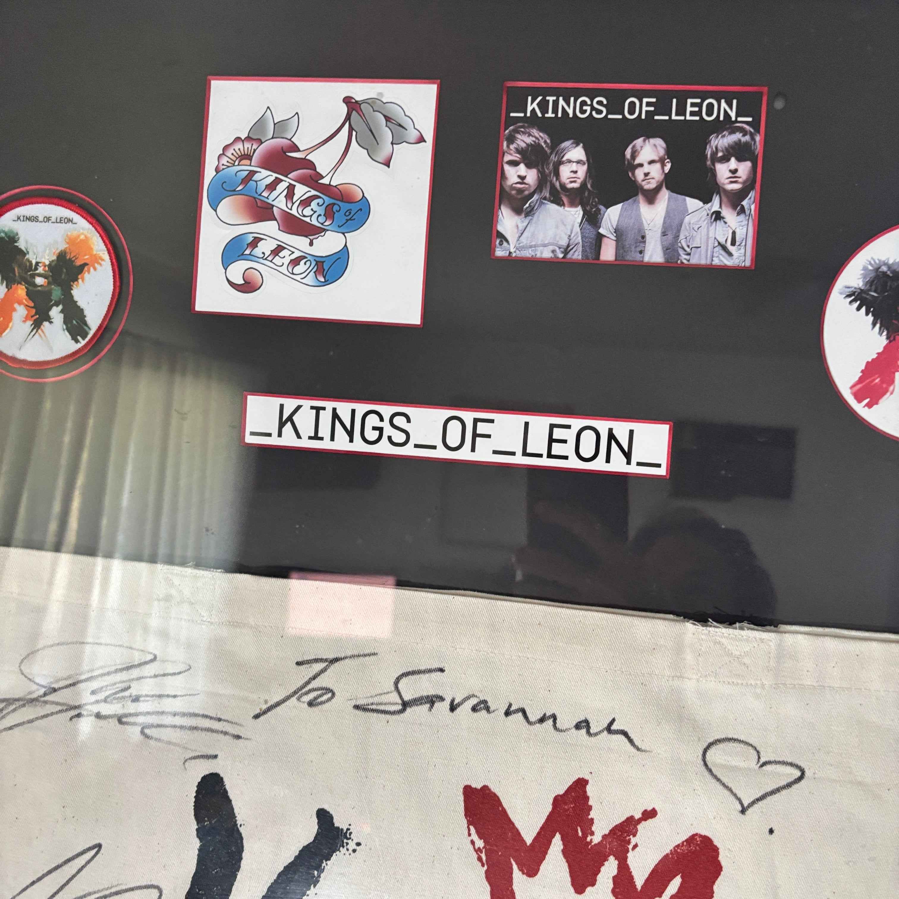 Framed The Kings of Leon Signed Brisbane Concert Poster by Daymon Greulich & Band Items 1.3m Wide