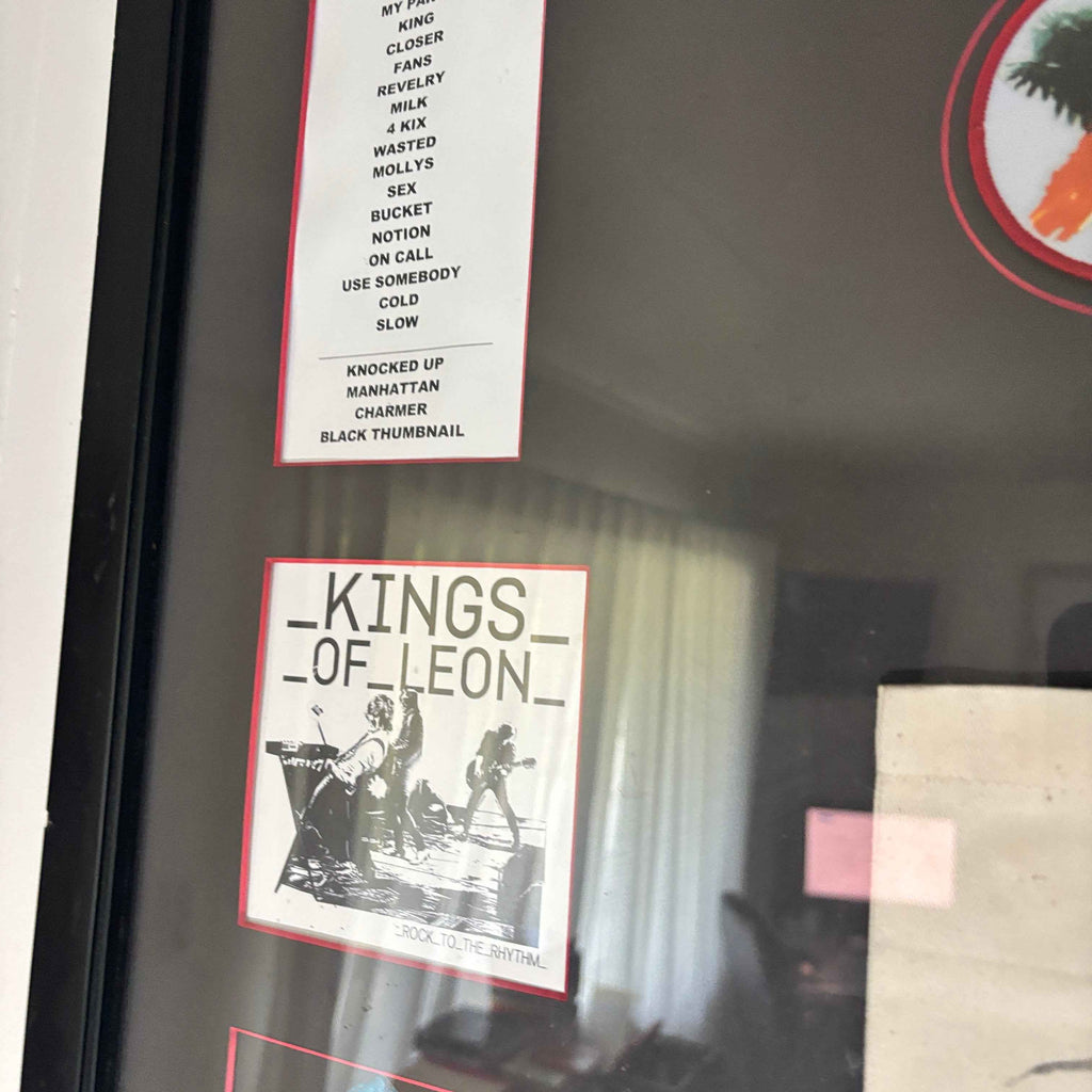 Framed The Kings of Leon Signed Brisbane Concert Poster by Daymon Greulich & Band Items 1.3m Wide