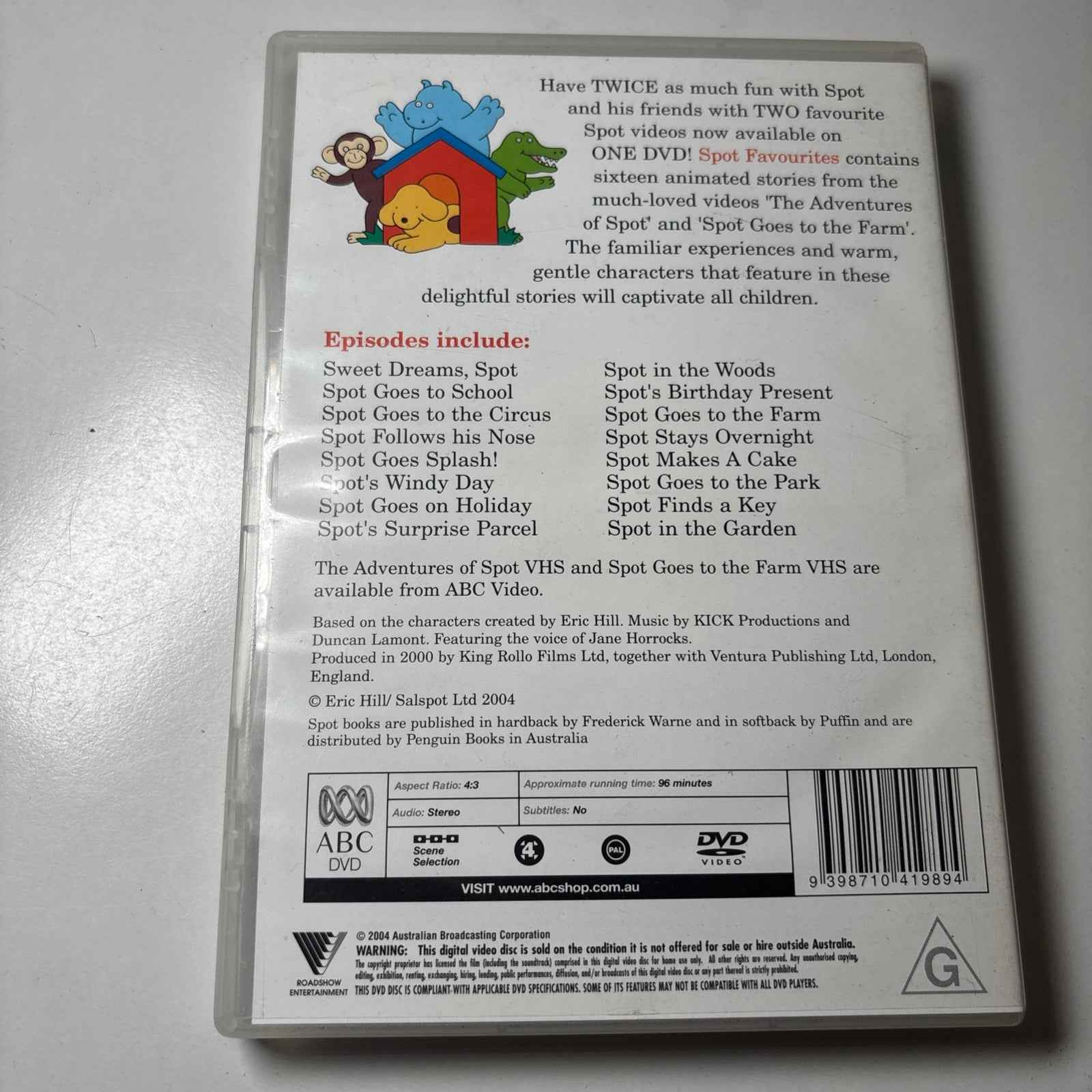 Adventures of Spot Favourites DVD - Region 4 -16 Episodes - Animated Kids Show