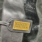 Badgley Mischka OVERSIZED Black Featured Leather Shoulder Tote Handbag