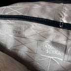 Badgley Mischka OVERSIZED Black Featured Leather Shoulder Tote Handbag