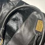 Badgley Mischka OVERSIZED Black Featured Leather Shoulder Tote Handbag