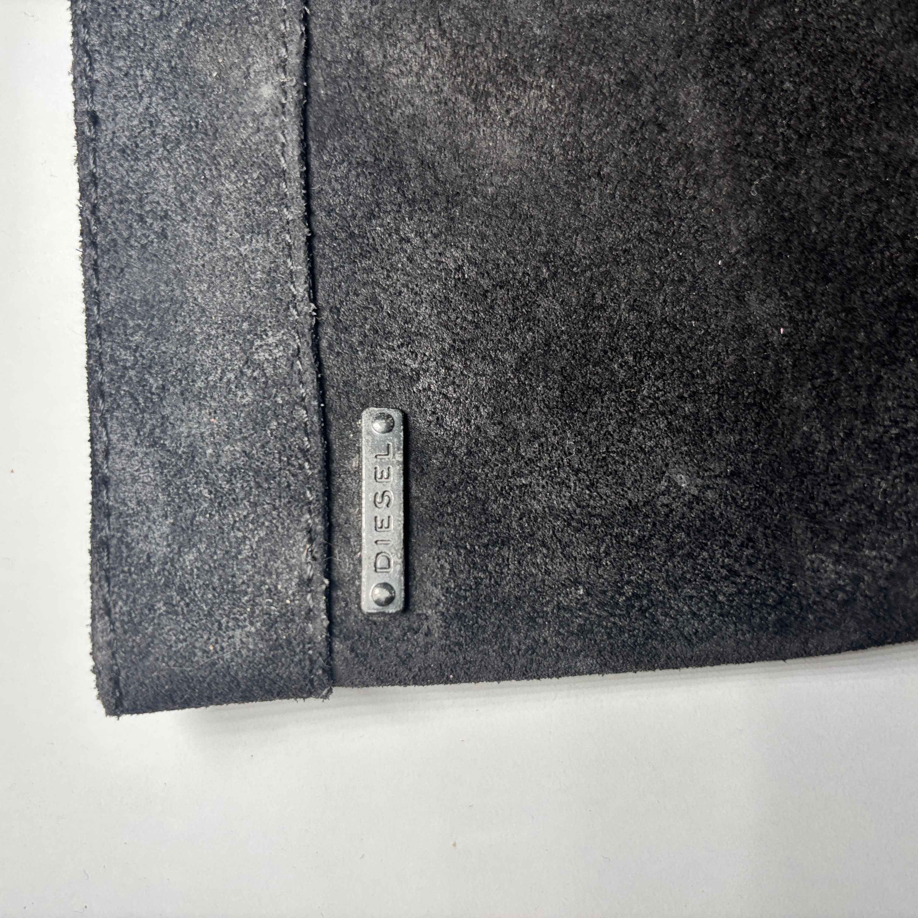 Diesel Women's Prairie Black Oiled Leather Tall Pull On Boots Size 8.5