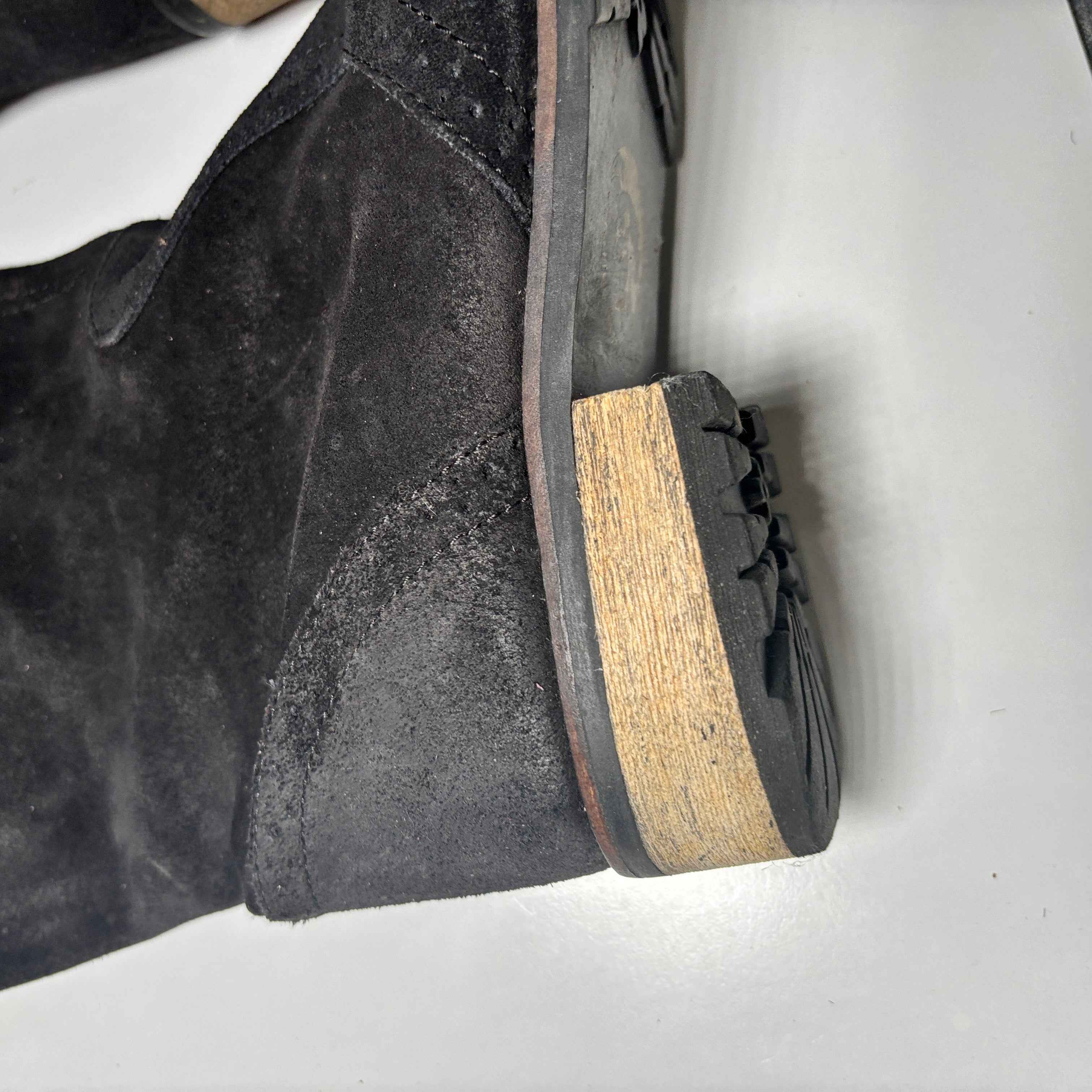 Diesel Women's Prairie Black Oiled Leather Tall Pull On Boots Size 8.5