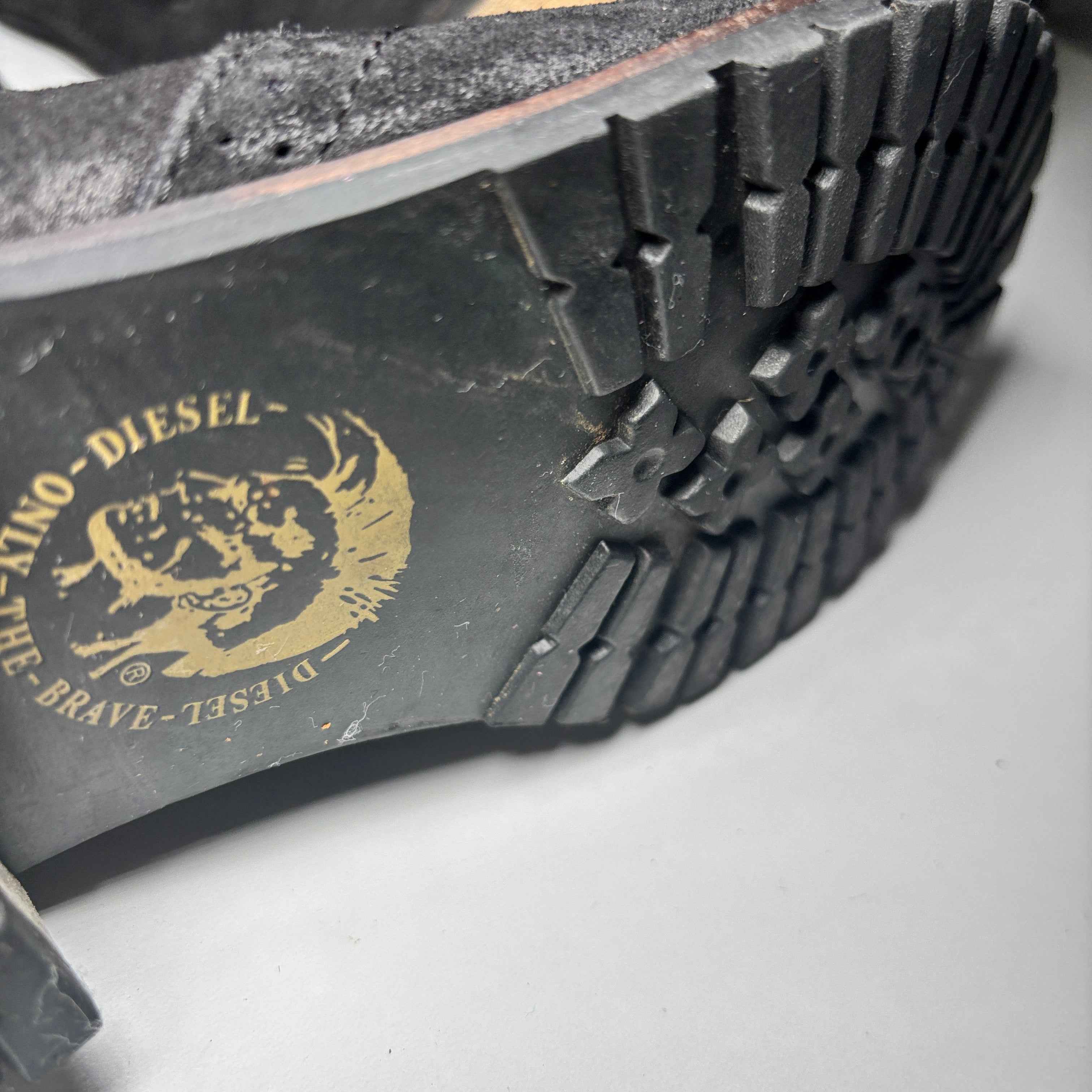 Diesel Women's Prairie Black Oiled Leather Tall Pull On Boots Size 8.5