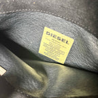 Diesel Women's Prairie Black Oiled Leather Tall Pull On Boots Size 8.5