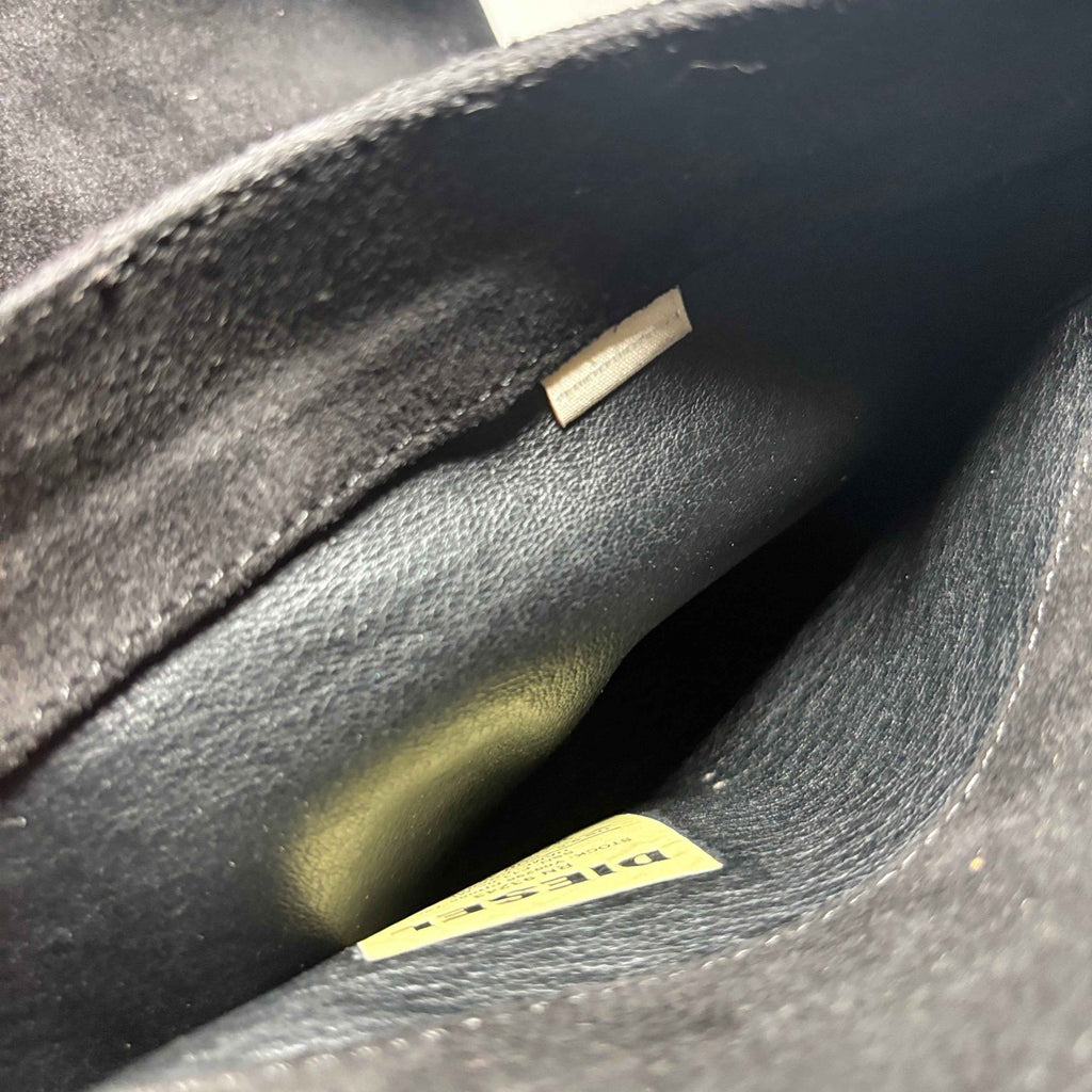 Diesel Women's Prairie Black Oiled Leather Tall Pull On Boots Size 8.5