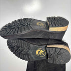 Diesel Women's Prairie Black Oiled Leather Tall Pull On Boots Size 8.5