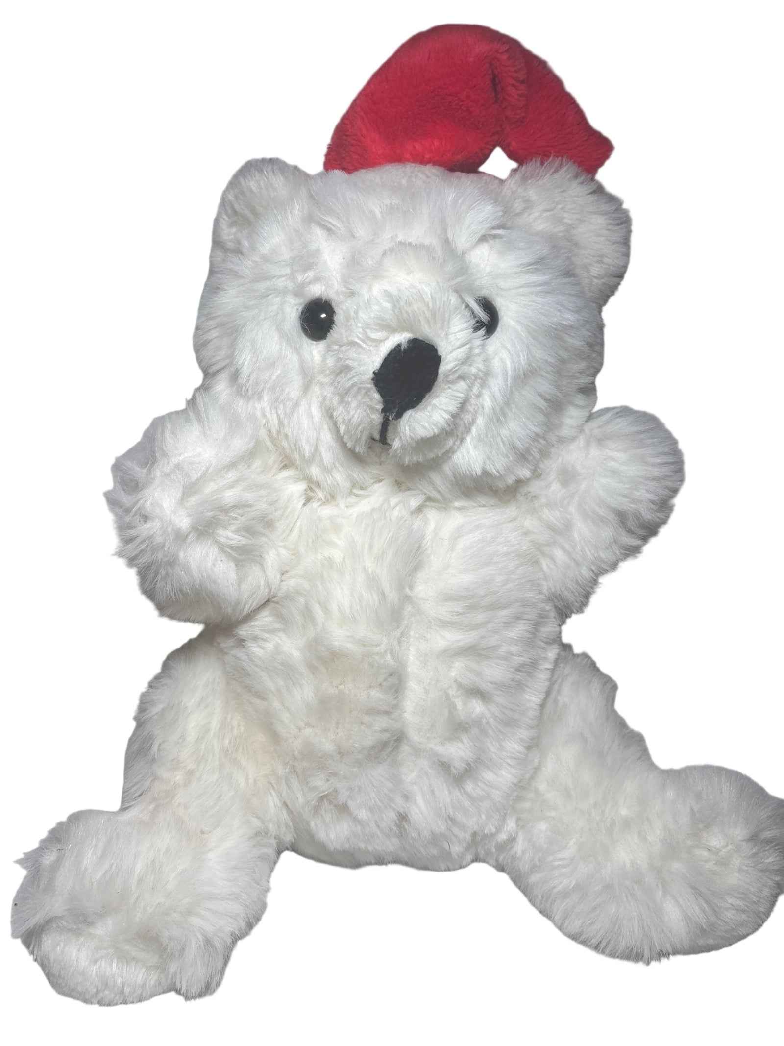 45cm Polar Bear W Santa Animal Toy Gray White Black K&M International Australia
