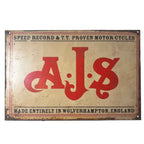 Speed Record  A.J.S. Motorcycle England Metal Sign