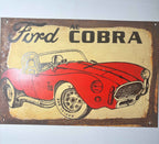 METAL SIGN - 1964 AC Cobra Powered by Ford - Vintage Look Metal Sign Repop 30cm