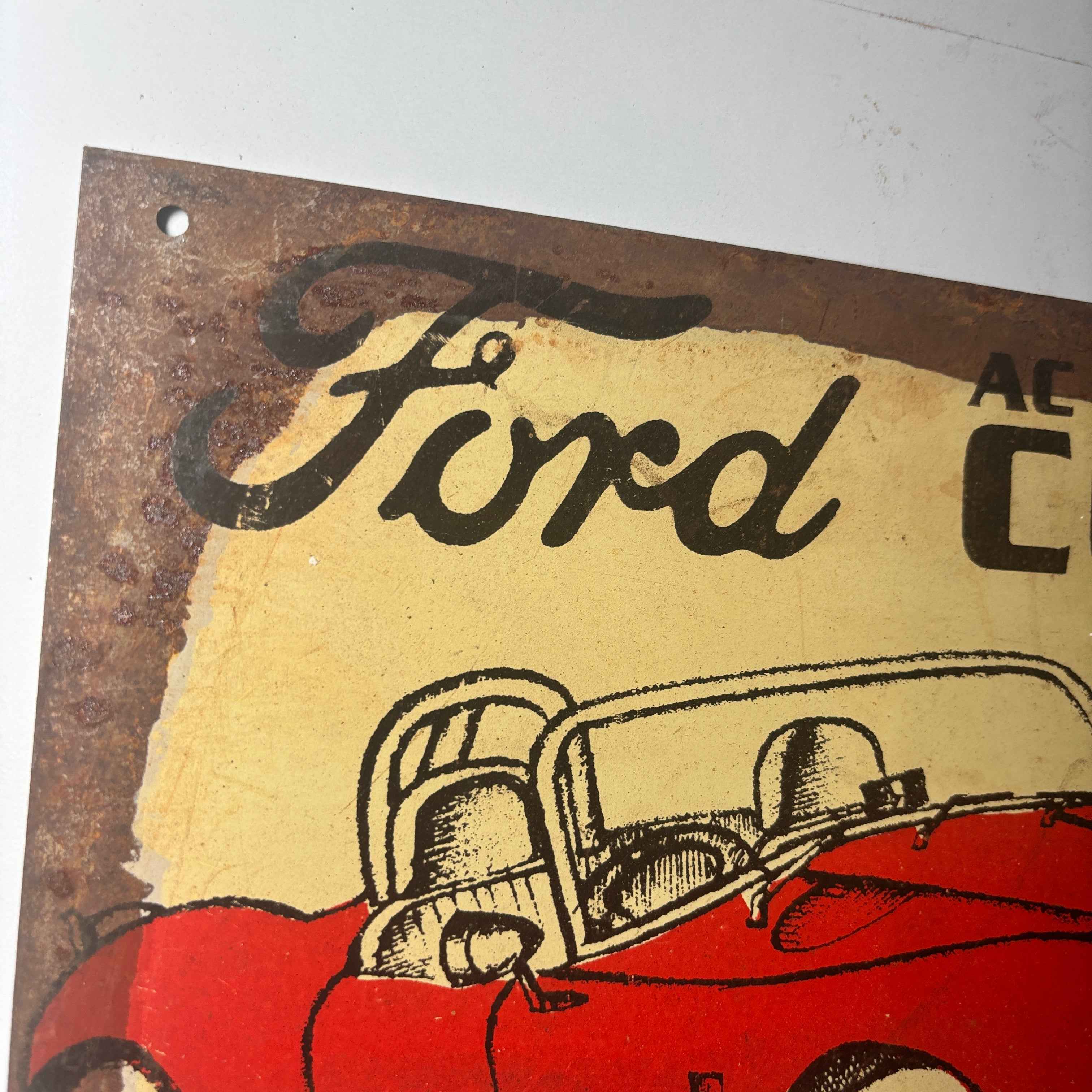 METAL SIGN - 1964 AC Cobra Powered by Ford - Vintage Look Metal Sign Repop 30cm