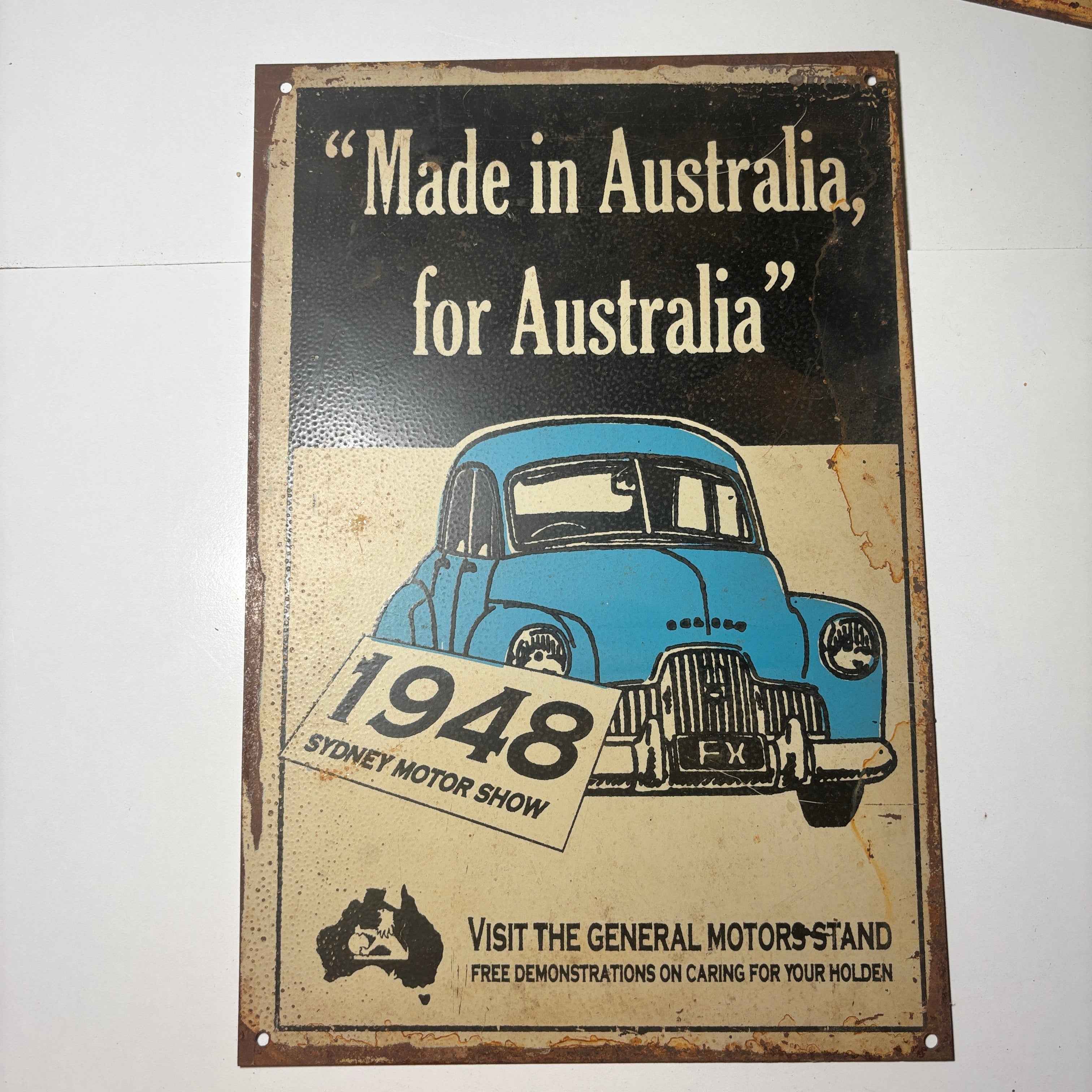 1948 Sydney Motor Show HOLDEN Vintage Home Décor, Shed-Garage Bar Tin Metal Sign