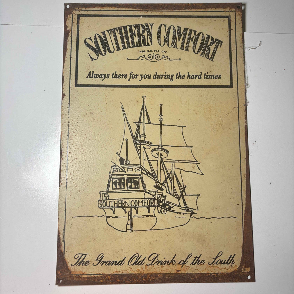 Southern Comfort Alcohol Bar Rustic Tin Metal Sign Man cave  Australian made