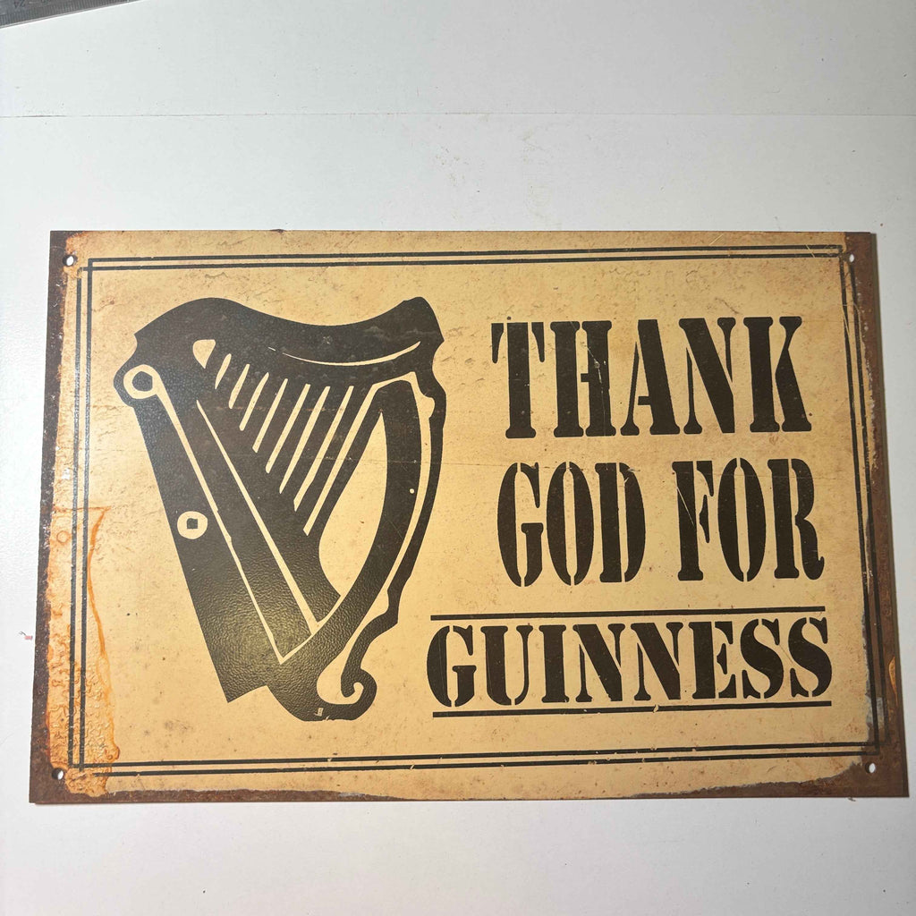 Guinness Beer - Thank God for Guinness Type 2  Sign - 30cm x 20cm