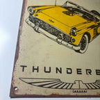 "1957 FORD THUNDERBIRD" METAL ADVERTISING SIGN 30sm x 20cm VTG.