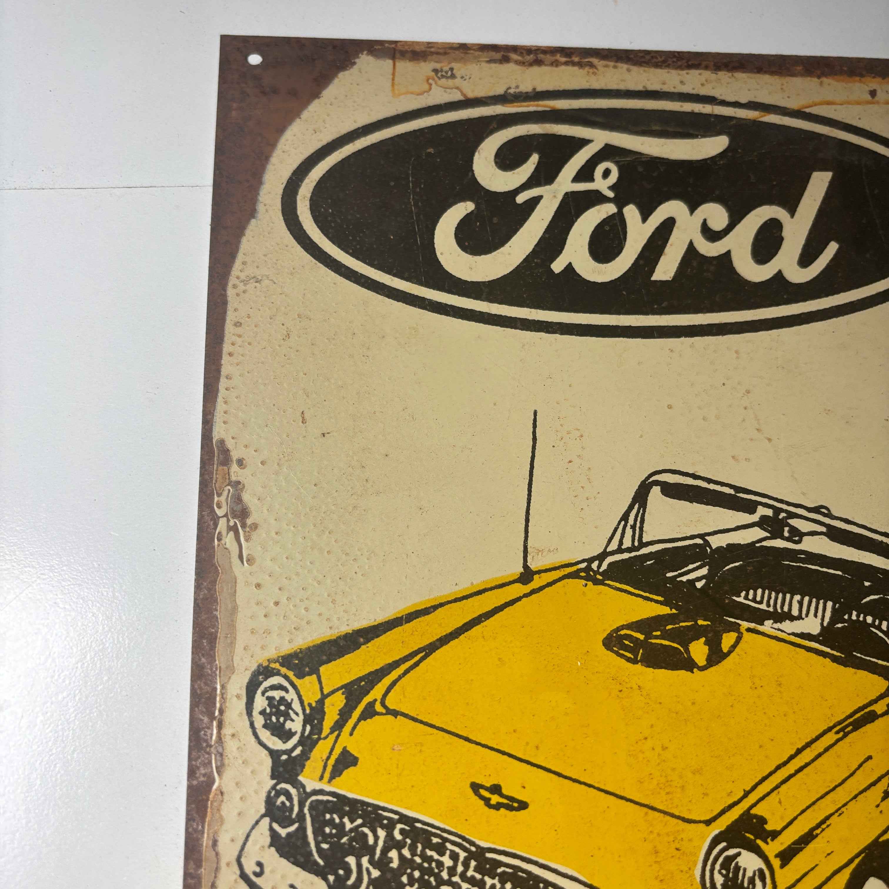 "1957 FORD THUNDERBIRD" METAL ADVERTISING SIGN 30sm x 20cm VTG.