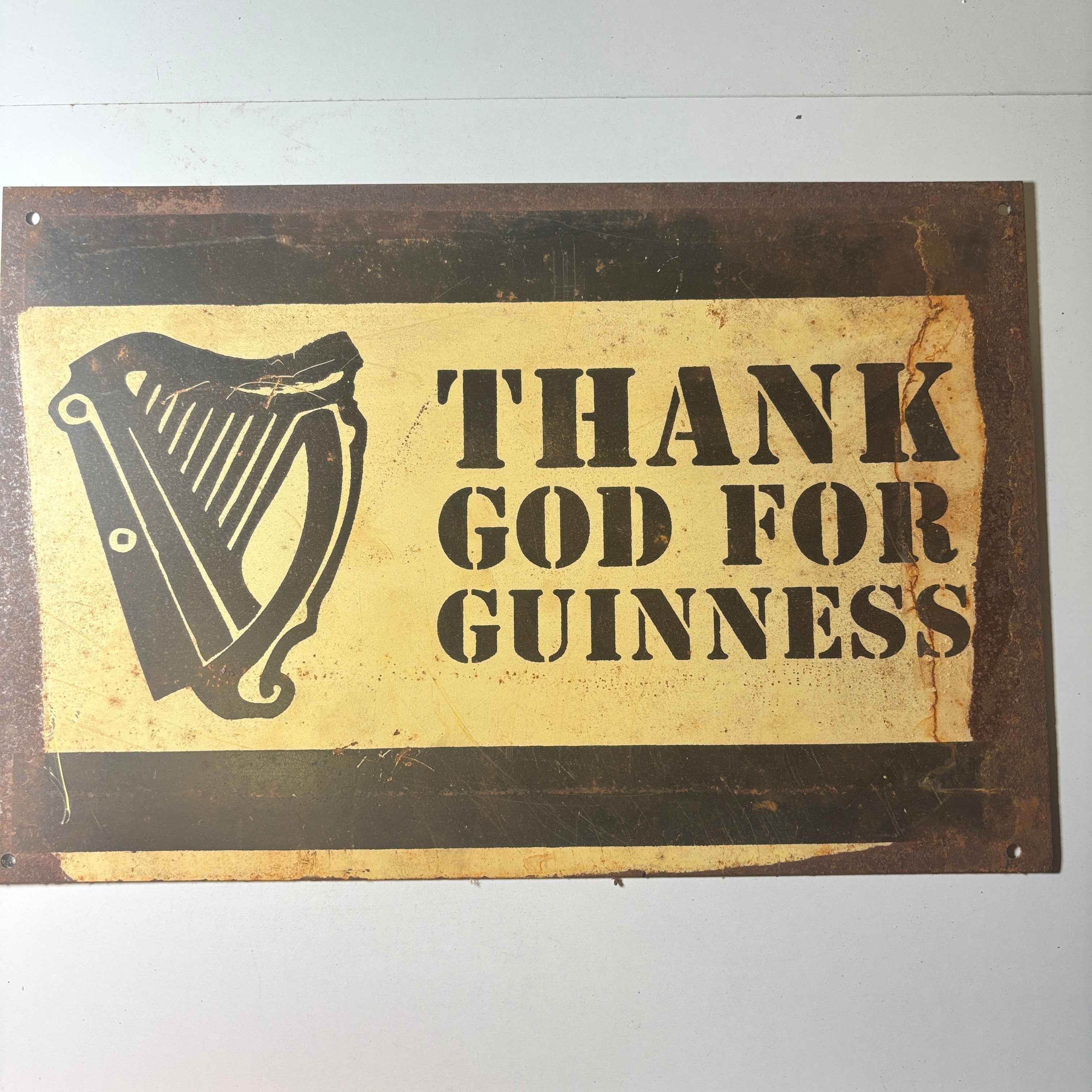 Guinness Beer - Thank God for Guinness Type 1 Sign - 30cm x 20cm