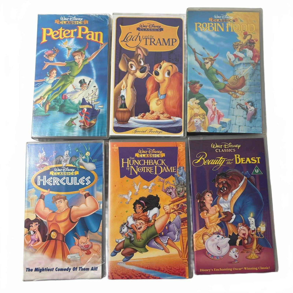 Walt Disney Classics VHS Tape Collection - Peter Pan, Lady and the Tramp, Robin 