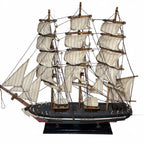 Decorative Wooden Ship Model with Fabric Sails