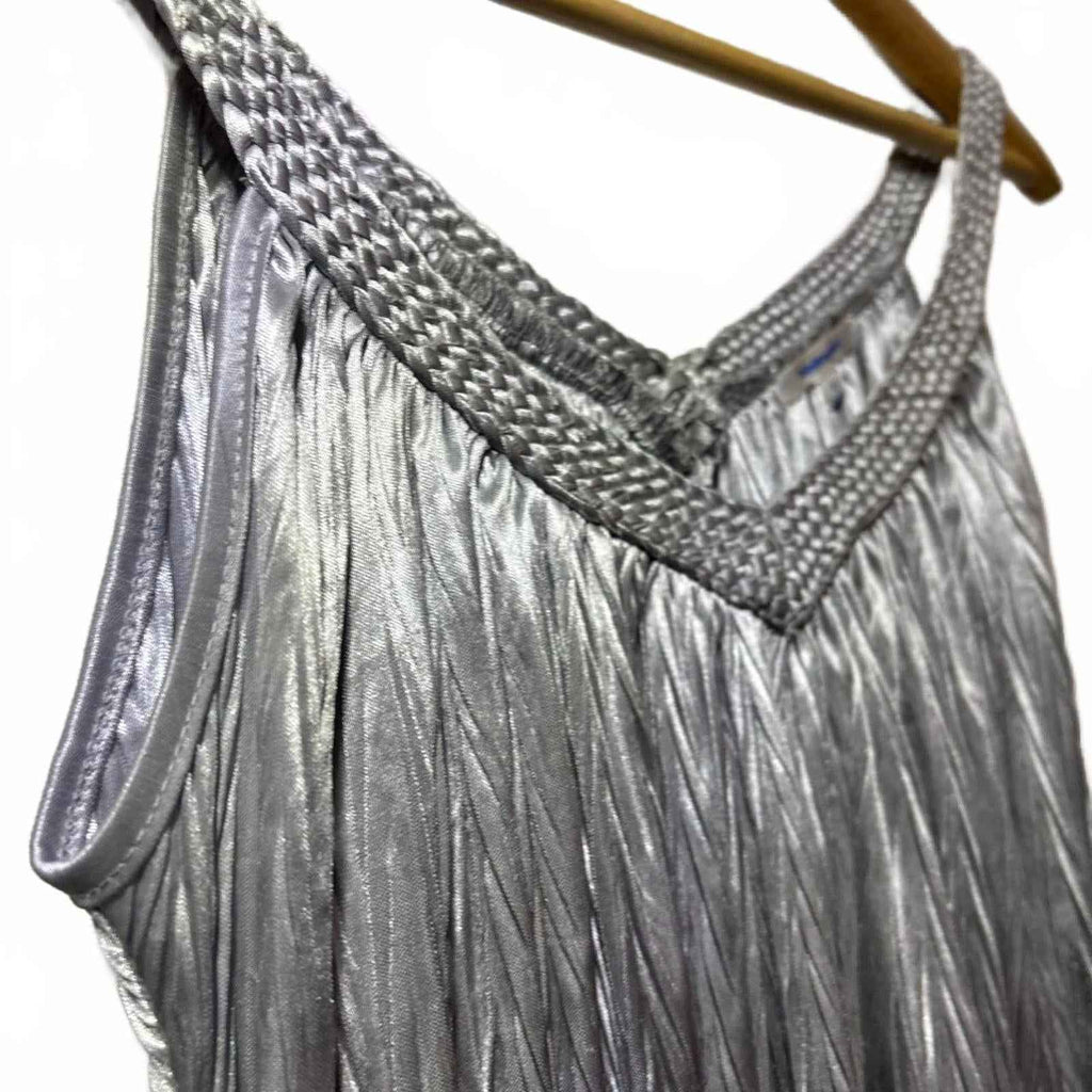 Valleygirl Silver Metallic Sleeveless Top Size M #Womenswear #Tops #Sleeveless