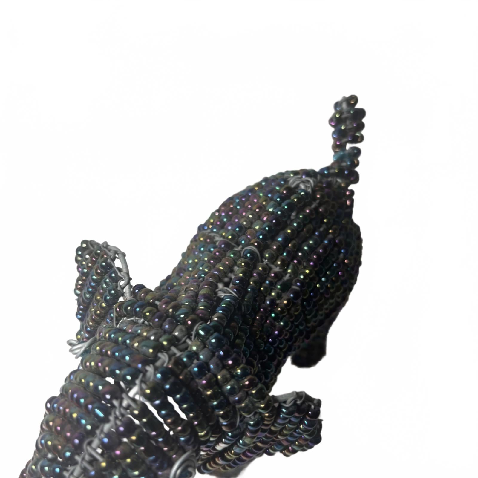 Beadworx Grass Roots Creations Handmade Beaded Elephant Sculpture Figurine