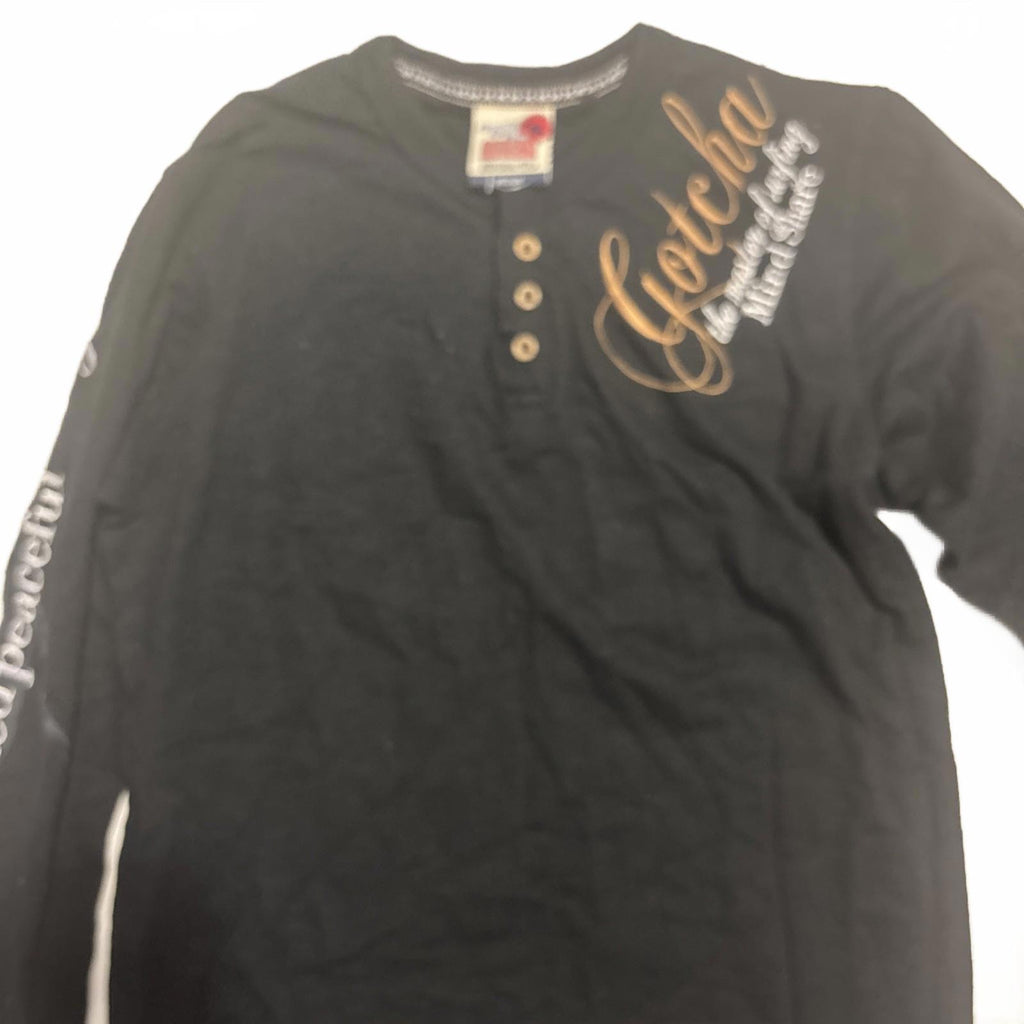 Gotcha Surf  Shirt Black Long Sleeve Embroidered Surf Print California - Come Sell Nearly Anything