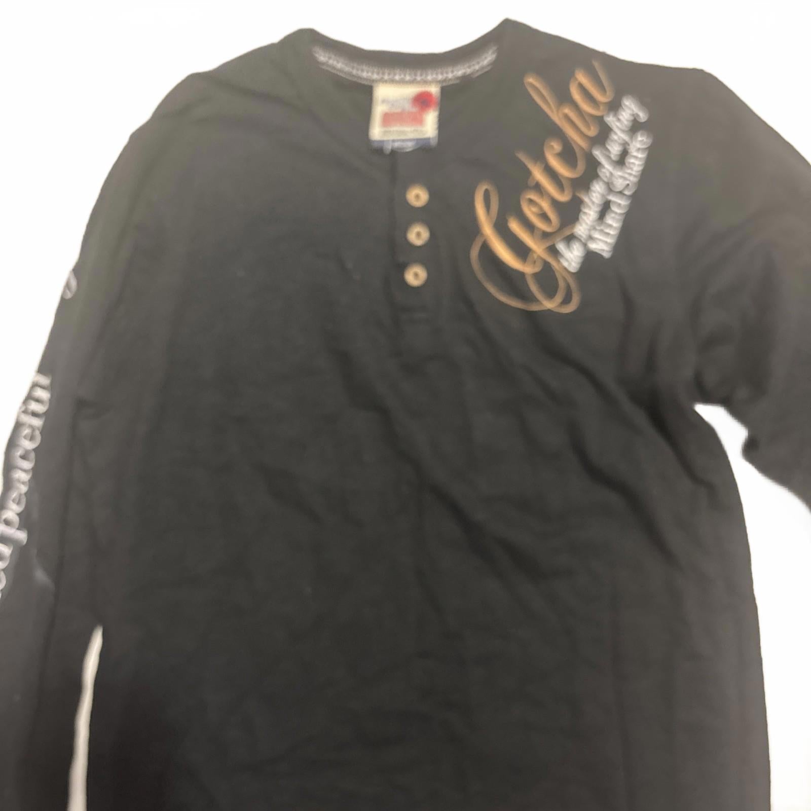 Gotcha Surf  Shirt Black Long Sleeve Embroidered Surf Print California - Come Sell Nearly Anything