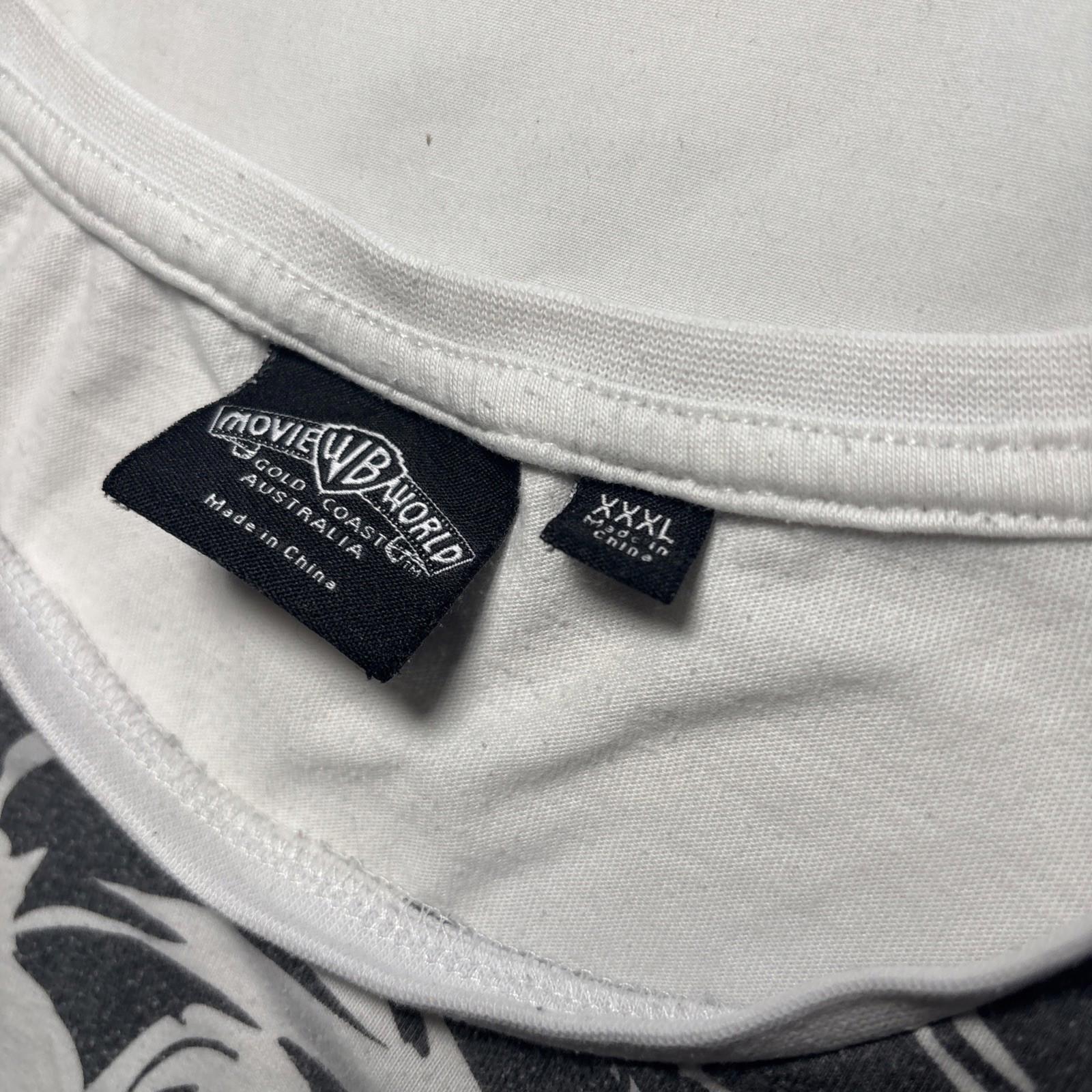 Superman Front All Over Print Movie World  Y2K Tee Men's 3XL XXXL Black White