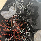 JAG XS Women's Black Floral Embroidered V-Neck T-Shirt - Come Sell Nearly Anything