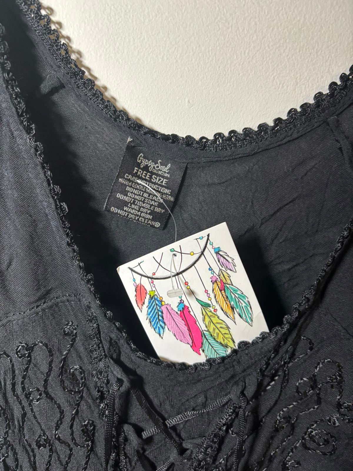 Gypsy Soul Black and White Tie-Dye Maxi Dress, Free Size BNWT - Come Sell Nearly Anything