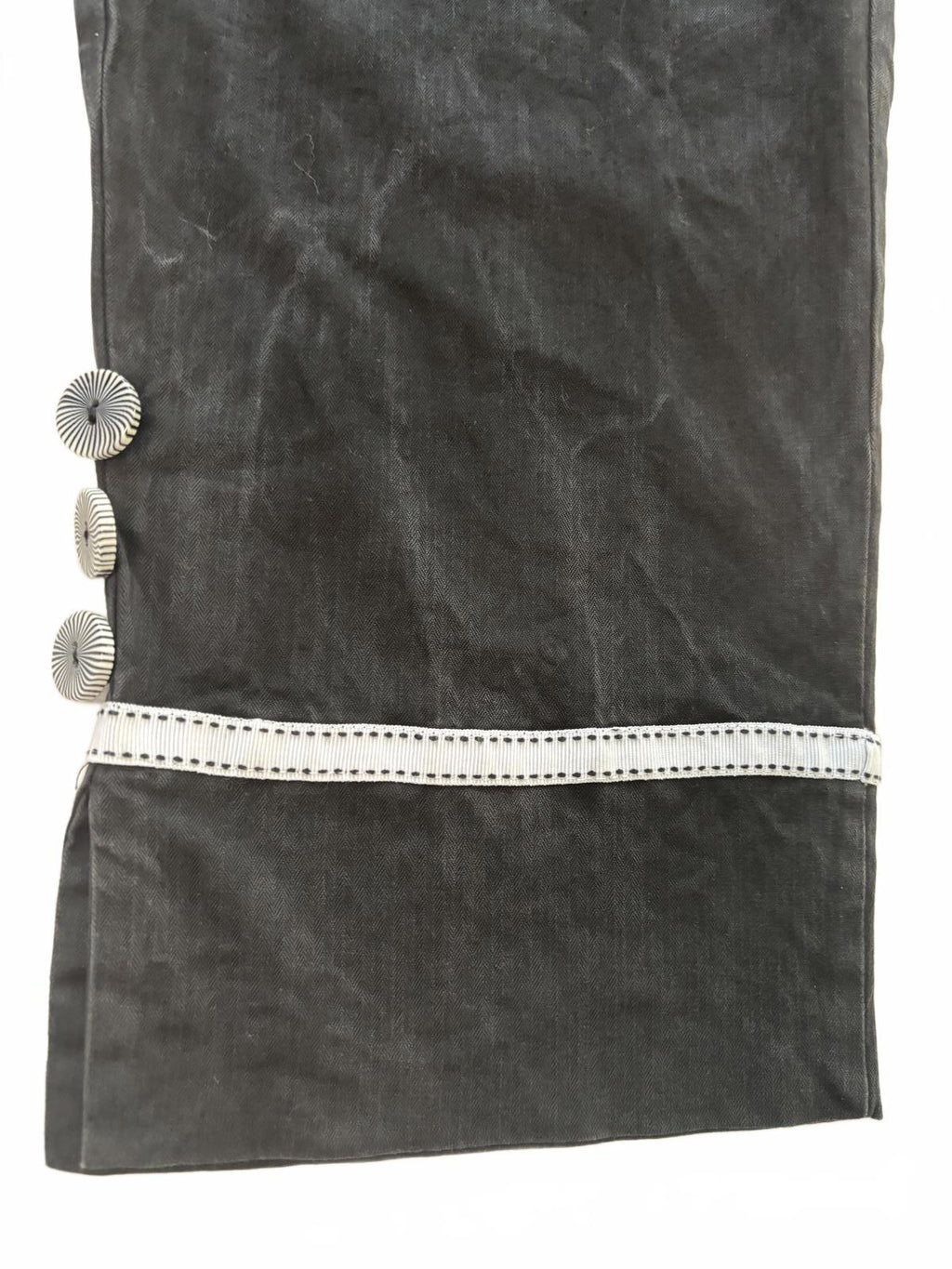 Black Women's Pants with Button and Lace Detail - Come Sell Nearly Anything