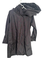 Black Rothco Large Layered Black Hooded Raincoat Spots Reversable Goth Rain Coat Parkas - Come Sell Nearly Anything