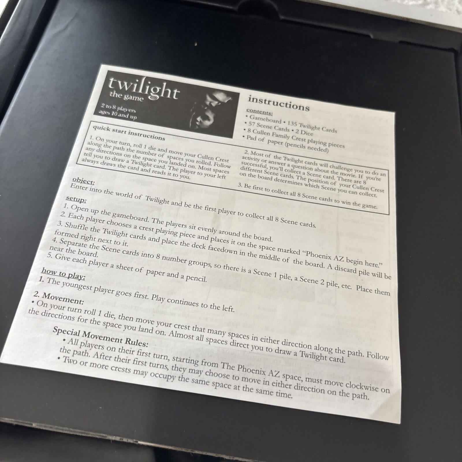 Twilight The Movie Boardgame 2009 Cardinal Like New