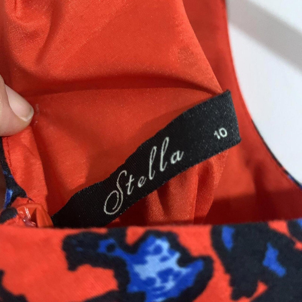 Stella Shift Dress Womens Size 10 Red Floral Sleeveless Lined Round Neck. - Come Sell Nearly Anything