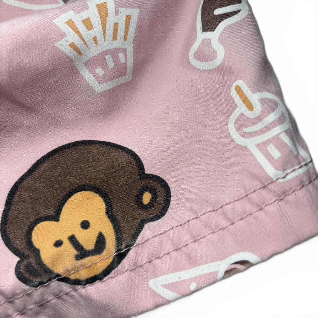 Unisex Kids' Swim Shorts with Fun Monkey and Food Print, Size XL - Come Sell Nearly Anything