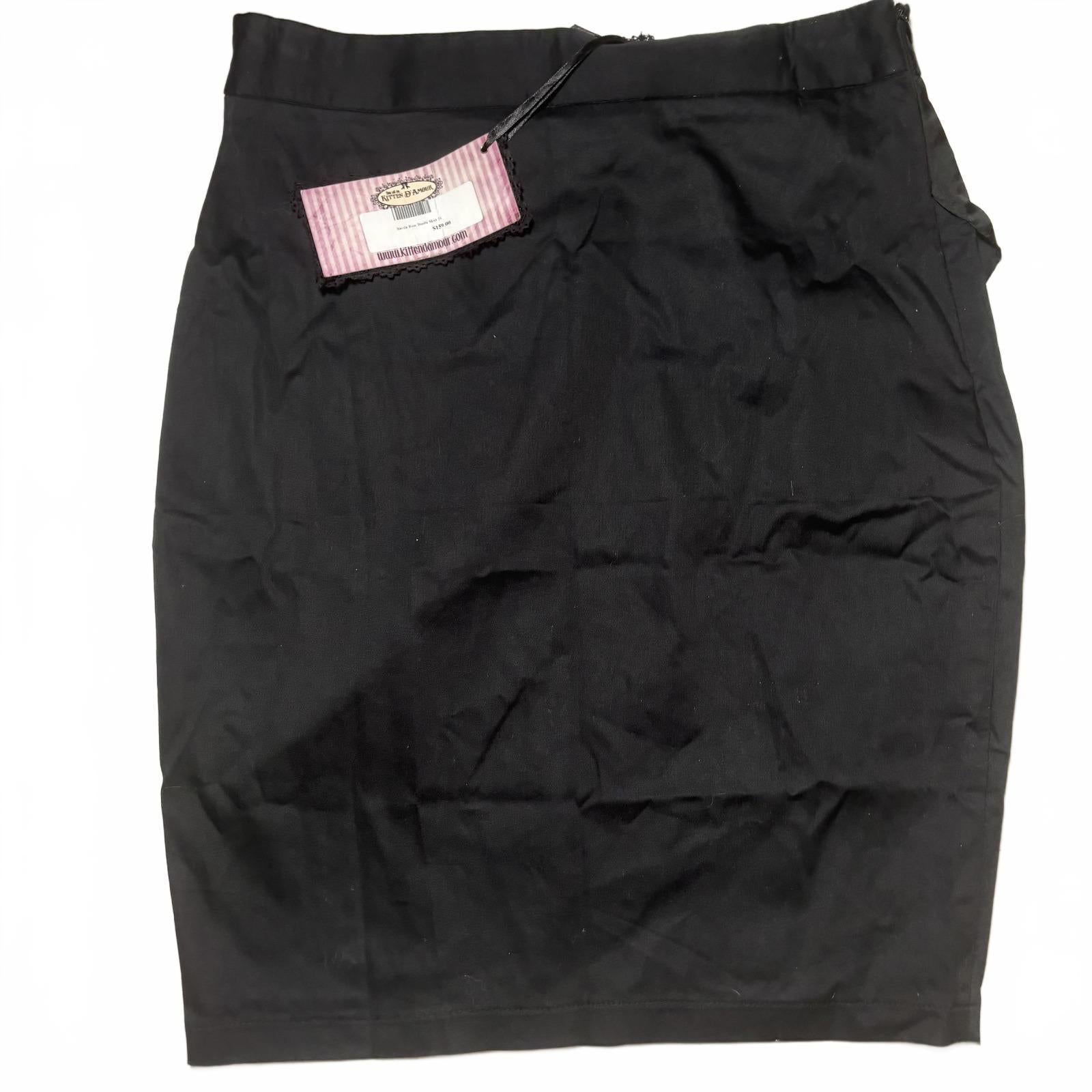 Kitten D'Amour Women's Black Skirt Size 16 Elegant Ruffle Detail - Come Sell Nearly Anything