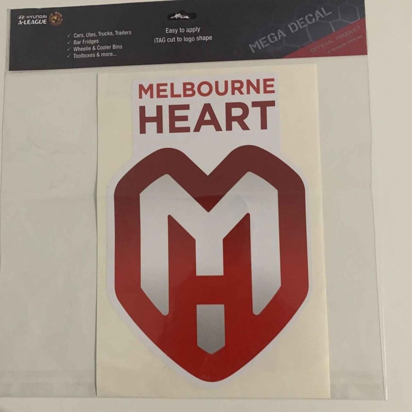 A-League Melbourne Heart Mega Supersized Logo Decal Sticker. X Large 25cm